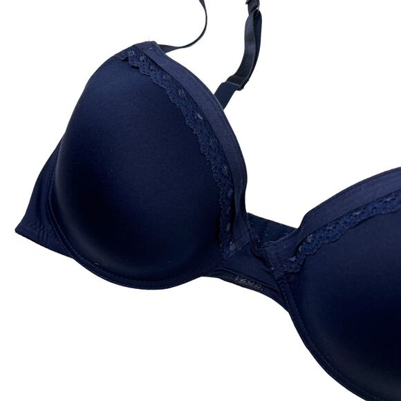 IZOD Underwire Lightly Padded Full Coverage Bra Navy Blue Womens 38D - Picture 3 of 7